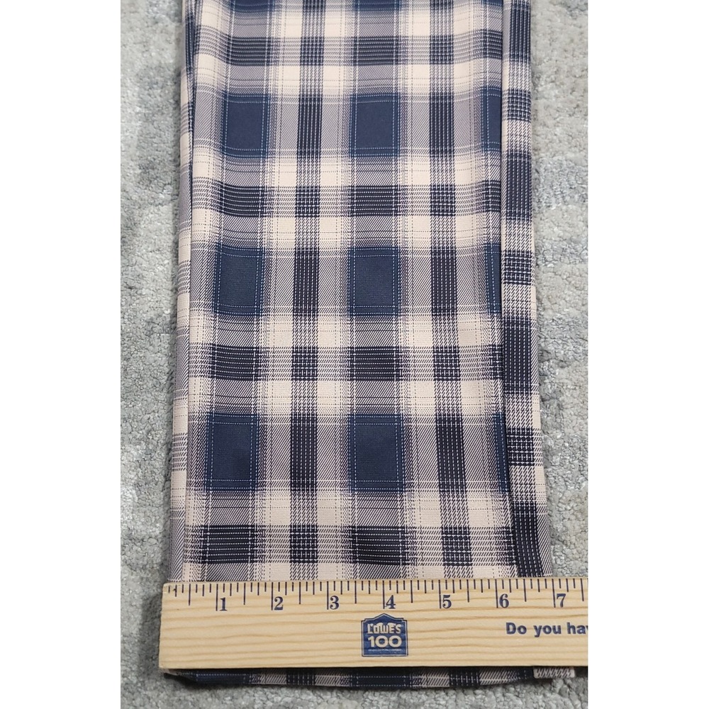 Platino Mann Plaid Blue Brown Golf Performance Regular Fit Chino Pants SZ 38x32 - Picture 2 of 8